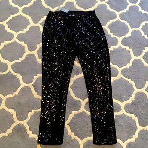 Black sequined pants